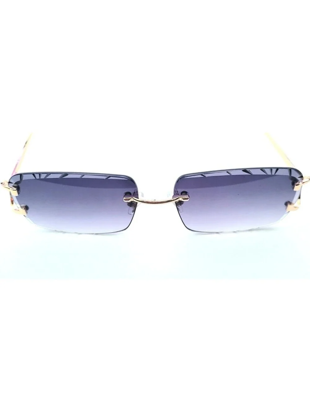 Piccadilly Gld Gray Gradient C Diamond Cut Designer Sunglass